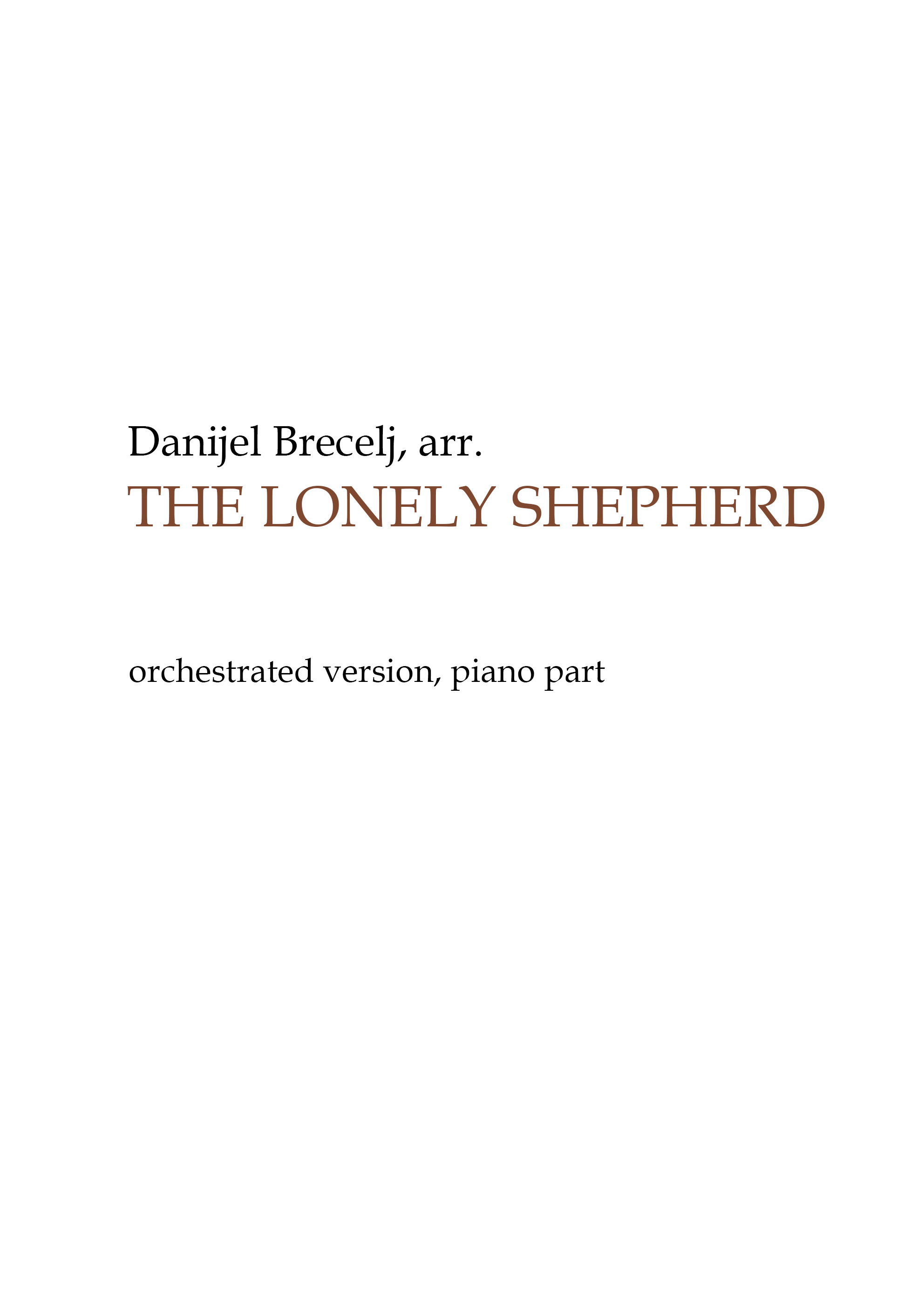 The Lonely Shepherd, piano score and orchestra playback